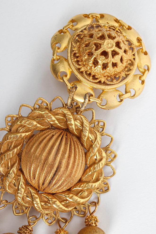 Vintage Lawrence Vrba Filigree Multi Globe Twist Earrings top close @ Recess Los Angeles