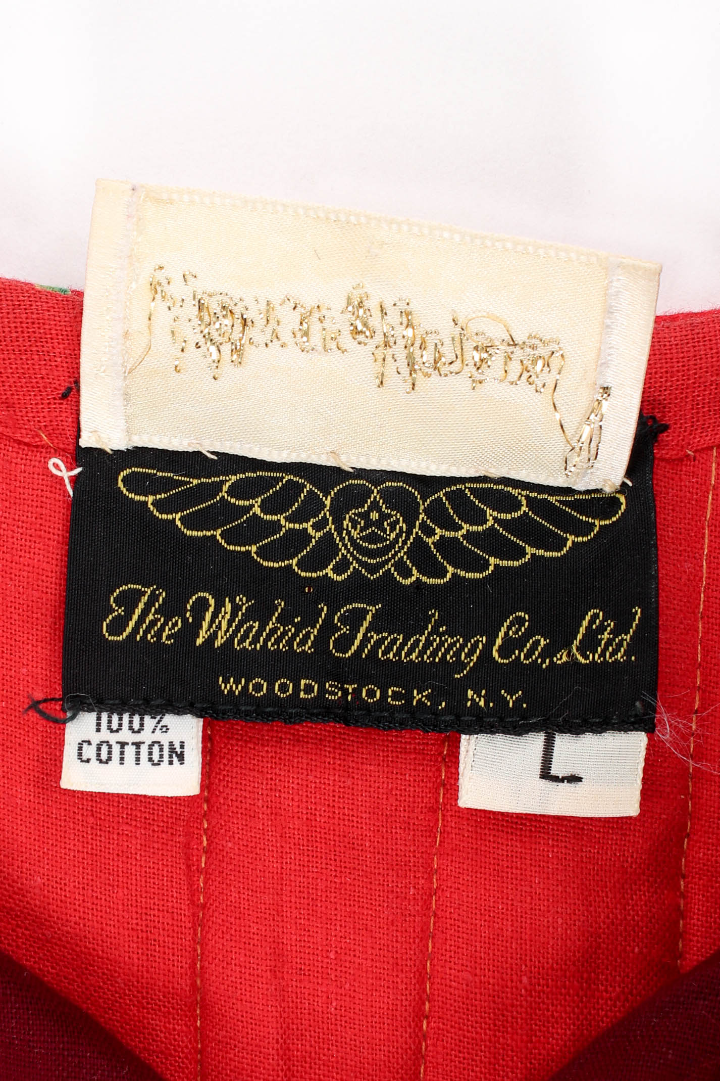 Vintage Wahid Trading Co. Patchwork Peasant Dress label at Recess Los Angeles