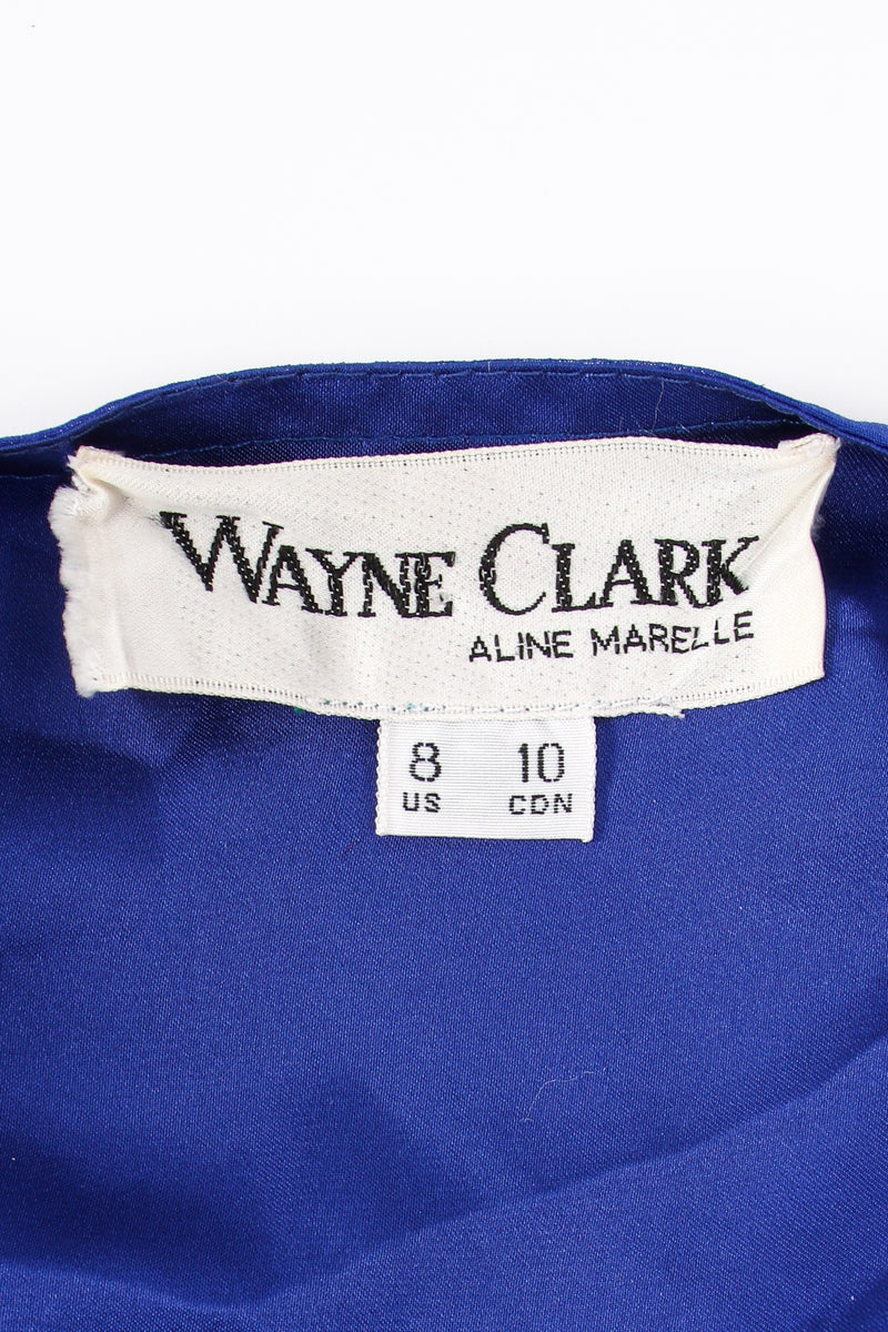Vintage Wayne Clark Layered Chiffon Plunge Balloon Sleeve Gown label @ Recess Los Angeles