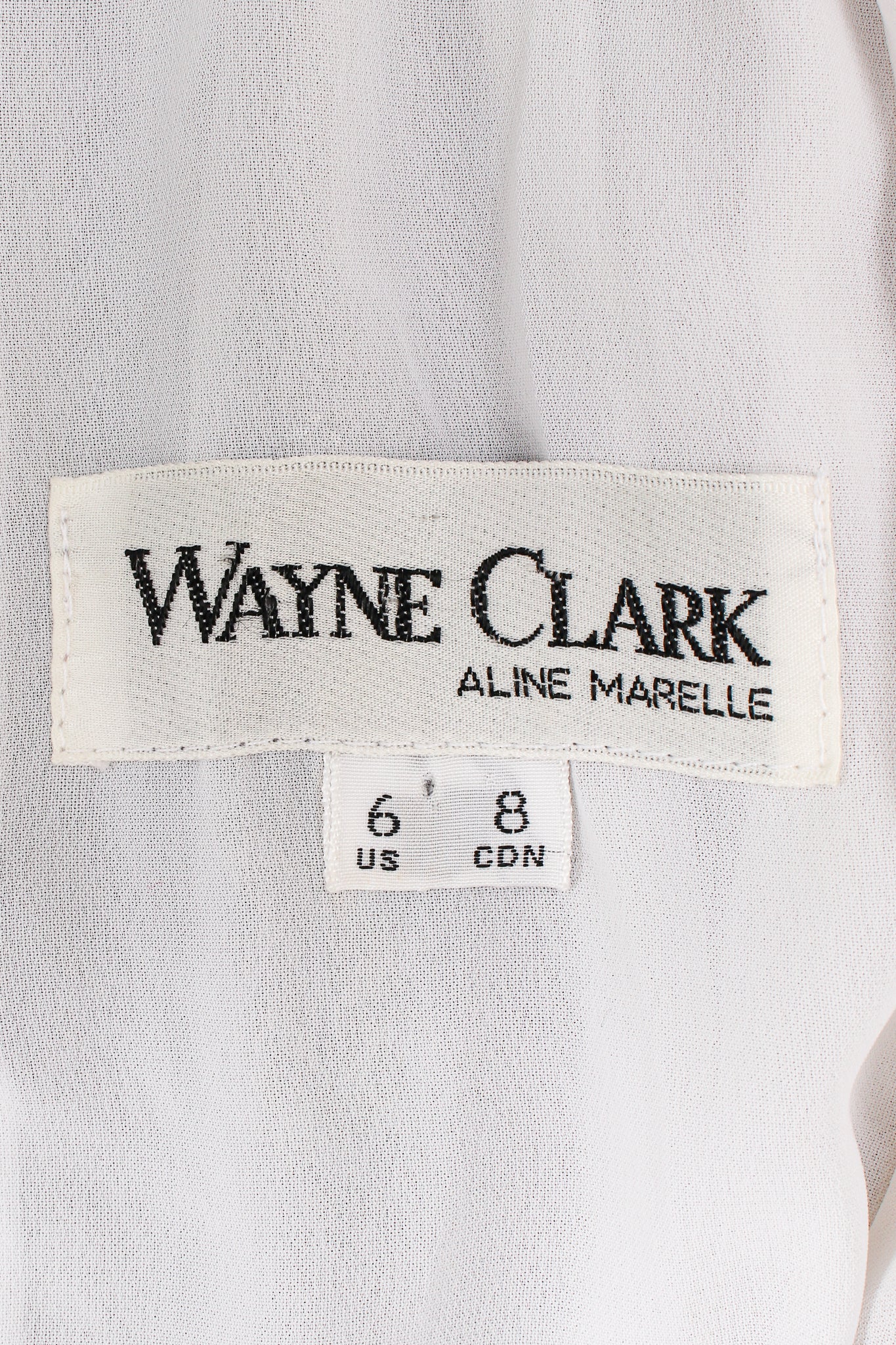 Vintage Wayne Clark Chiffon Balloon Sleeve Gown Wedding Bridal label at Recess LA