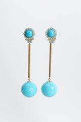 Vintage William de Lillo Rod Ball Drop Earrings II front pair @ Recess Los Angeles