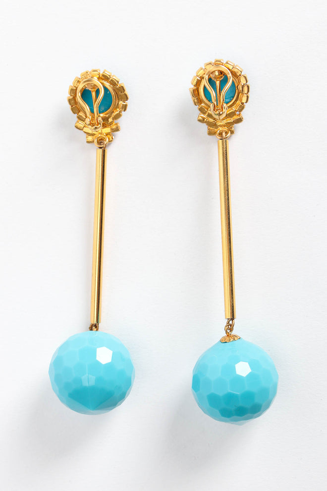 Vintage William de Lillo Rod Ball Drop Earrings II back @ Recess Los Angeles