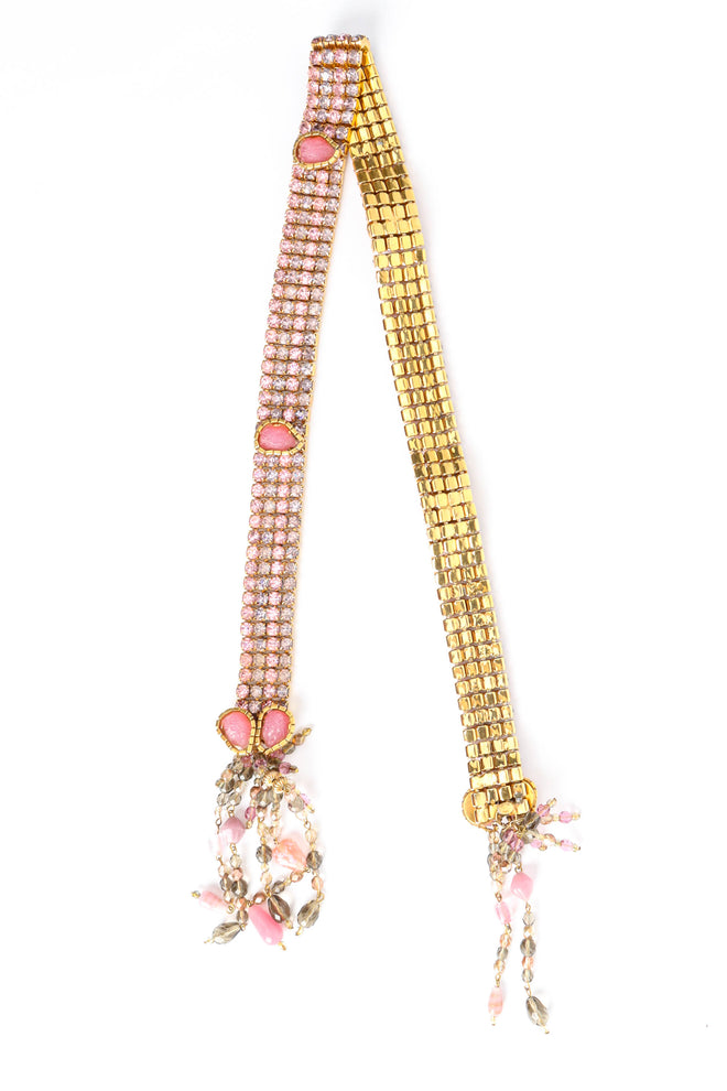 Vintage William de Lillo Rhinestone Crystal Rock Belt Lariat front flat @ Recess Los Angeles