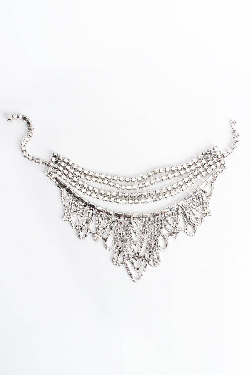 Vintage Weiss Tiered Rhinestone Waterfall Choker Necklace reverse side @ Recess LA
