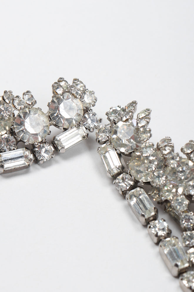 Reces Los Angeles Vintage Weiss Crystal Waterfall Falling Stars Ear Climber Earrings