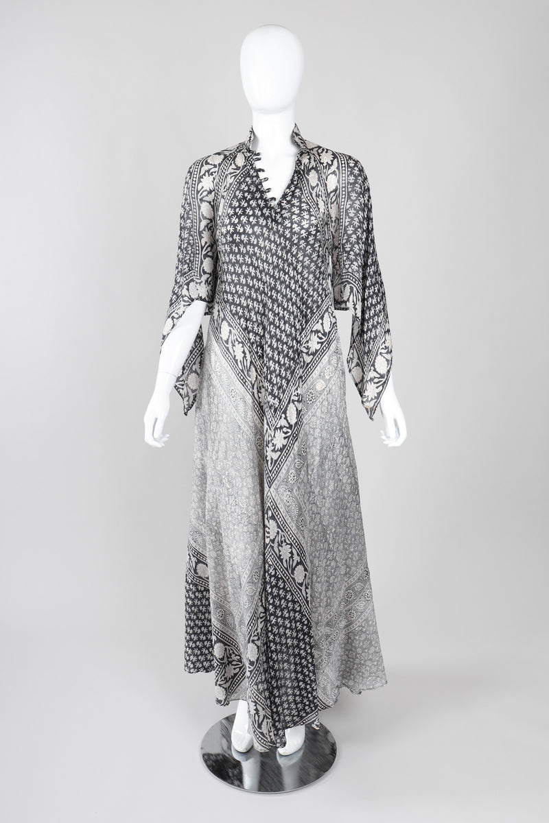Recess Los Angeles Vintage Wesmar Indian Batik Print Silk Habutai Dress
