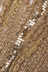 Recess Los Angeles Vintage Western Fashion Gold Metal Mesh Fringe Shimmy Bikini Top & Skirt Set