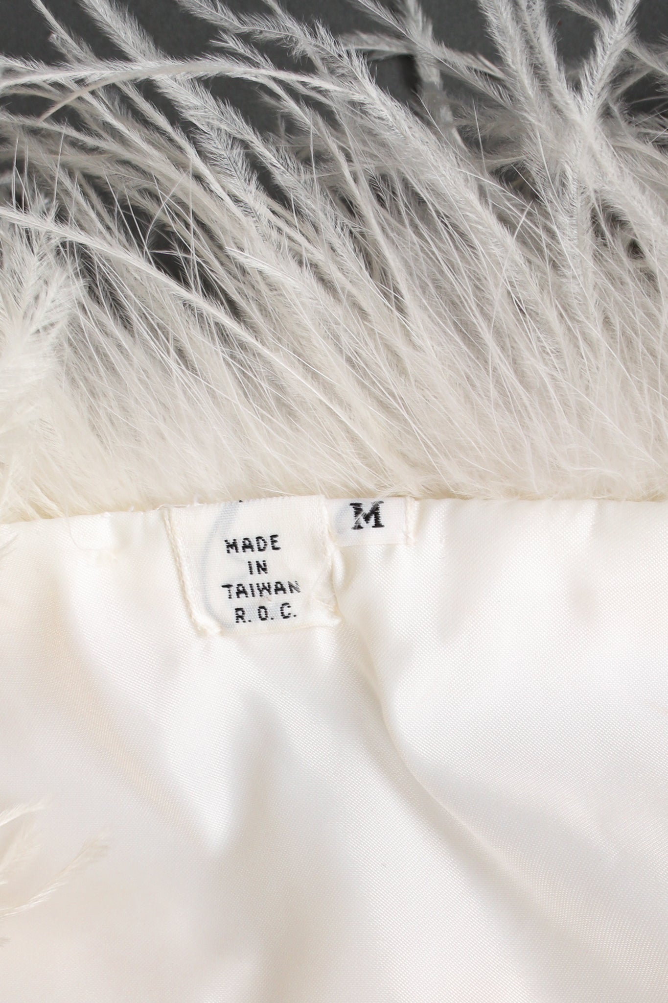 Vintage Chubby Cropped Marabou Jacket label at Recess Los Angeles