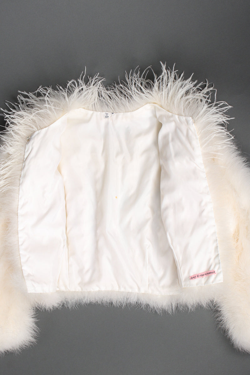 Vintage Chubby Cropped Marabou Jacket lining at Recess Los Angeles
