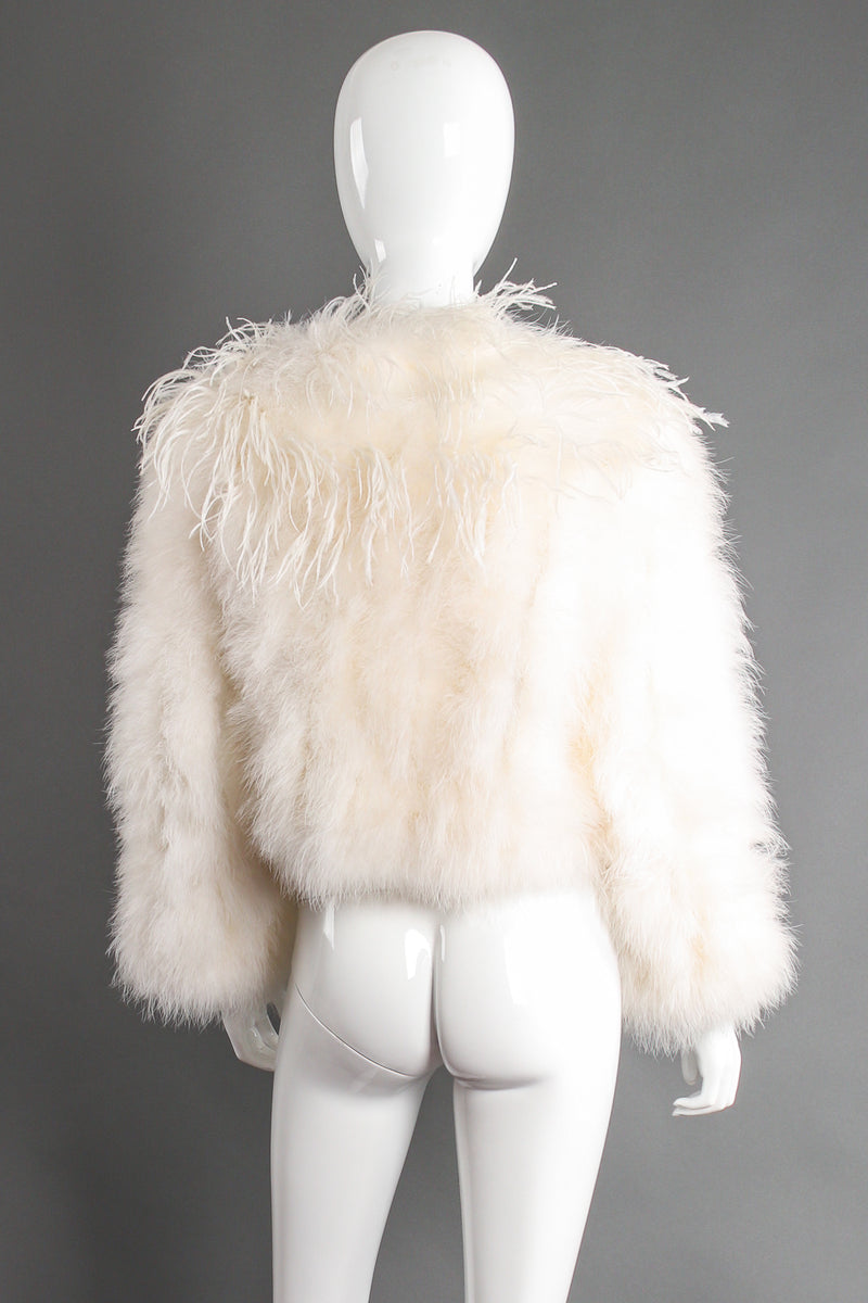 Vintage Chubby Cropped Marabou Jacket on mannequin back at Recess Los Angeles