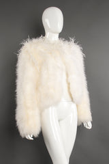 Vintage Chubby Marabou & Ostrich Jacket on Mannequin angle at Recess Los Angeles