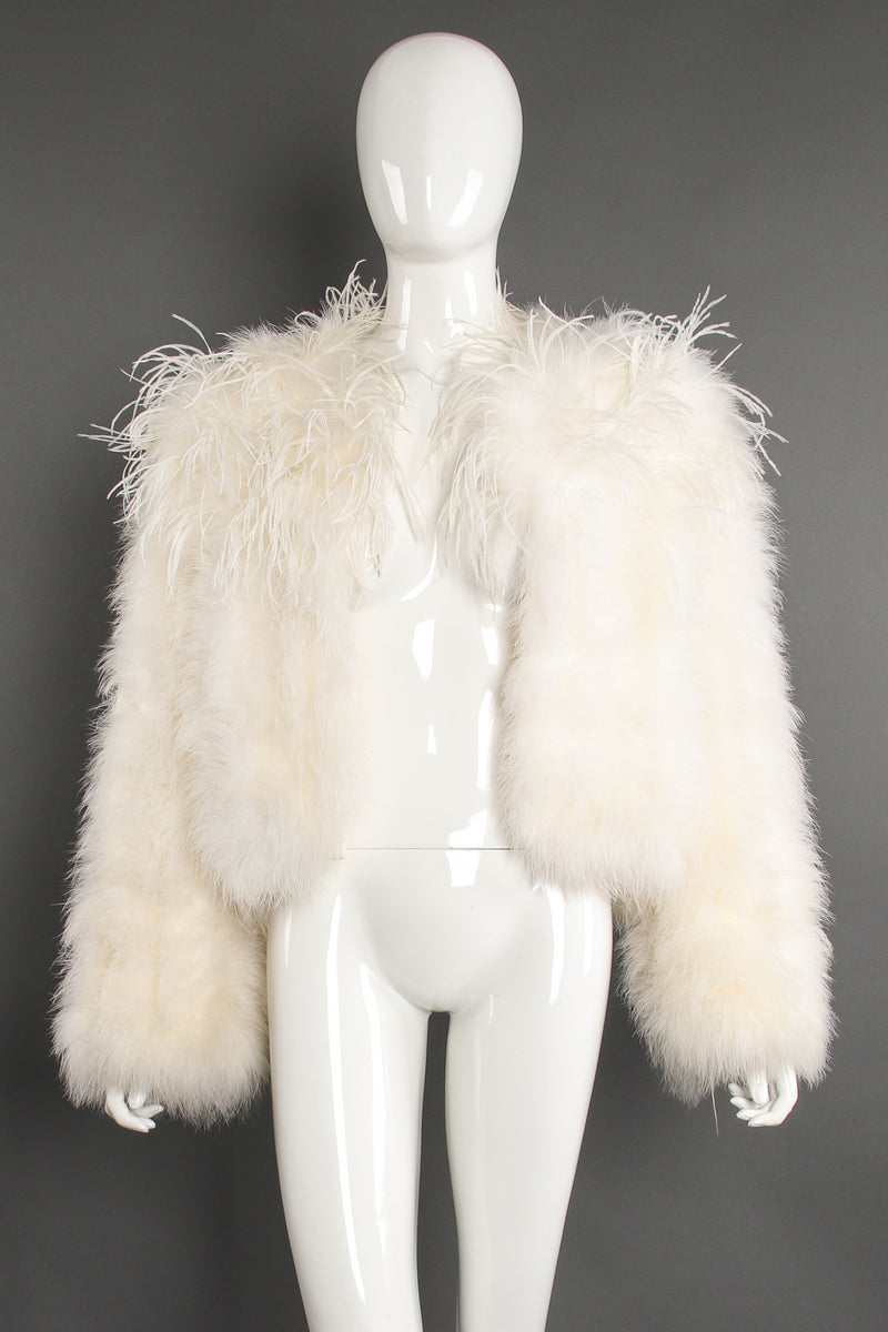 Vintage Chubby Marabou & Ostrich Jacket on Mannequin front at Recess Los Angeles