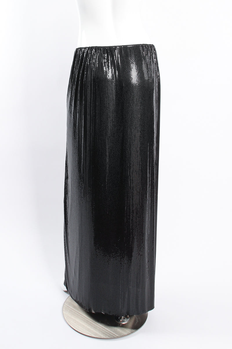 Vintage Ferrara for Whiting & Davis Liquid Metal Mesh Maxi Skirt on mannequin back at Recess Los Angeles