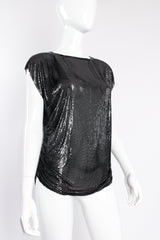 Vintage Whiting & Davis Anthony Ferrara Metal Mesh Cap Sleeve Top on Mannequin crop at Recess LA