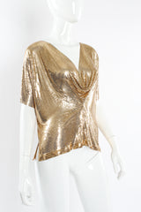 Vintage Whiting & Davis Metal Mesh Cowl Drape Shirt mannequin side angle @ Recess LA