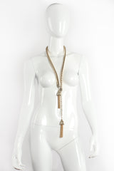 Vintage Whiting & Davis Scale Mesh Double Tassel Belt on Mannequin Front at Recess Los Angeles