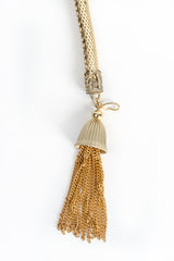 Vintage Whiting & Davis Scale Mesh Double Tassel Belt Closeup Tassel at Recess Los Angeles