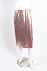 Vintage Ferrara for Whiting & Davis Liquid Metal Mesh Midi Skirt on mannequin front at Recess LA