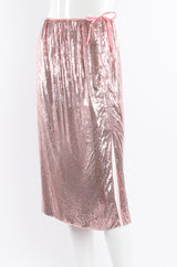 Vintage Ferrara for Whiting & Davis Liquid Metal Mesh Midi Skirt on mannequin crop at Recess LA