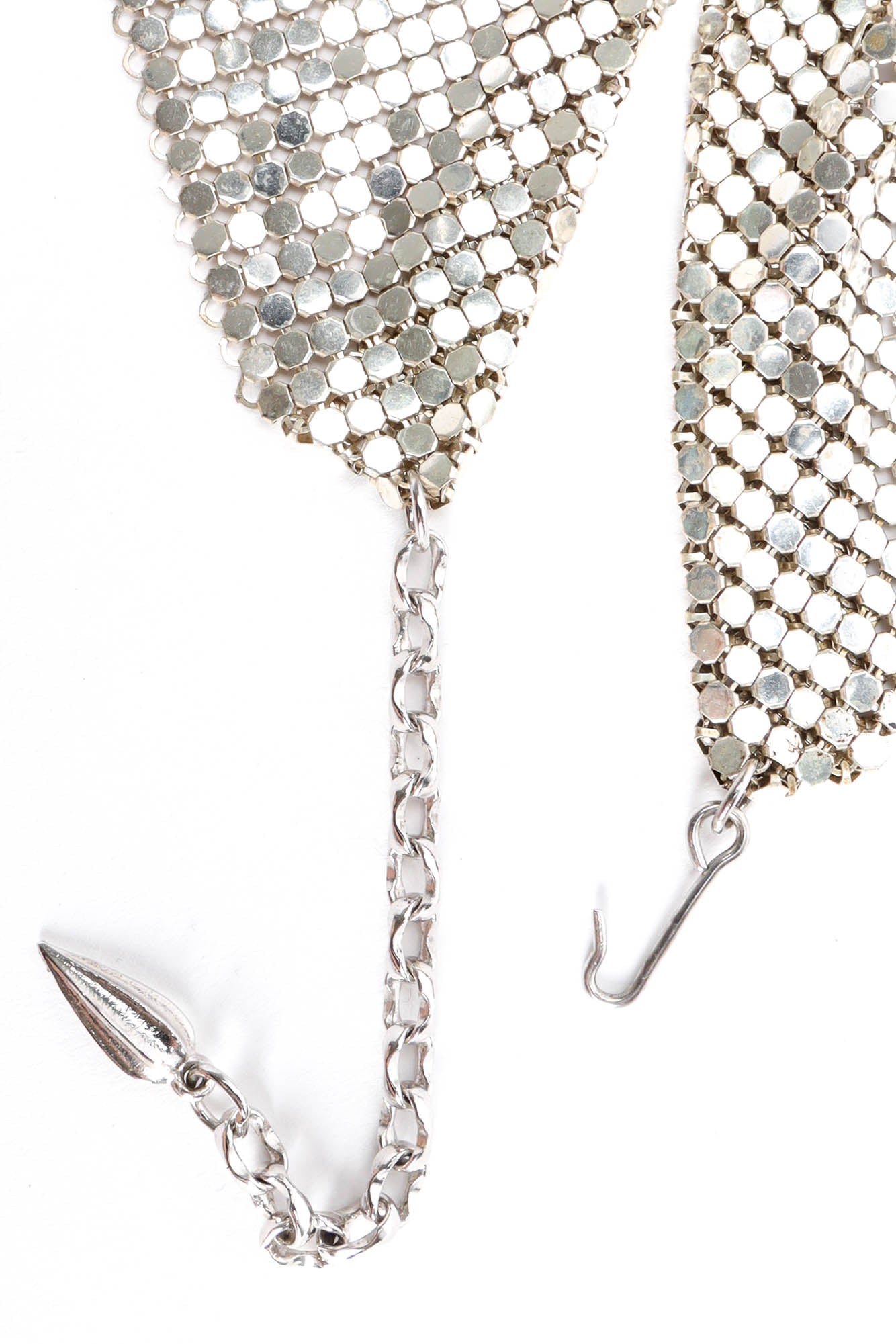Vintage Whiting & Davis Chain Mesh Bib Necklace hooks @ Recess Los Angeles