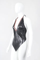 Recess Los Angeles Vintage Whiting & Davis Liquid Mesh V-Neck Halter Top