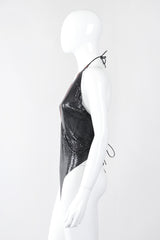 Recess Los Angeles Vintage Whiting & Davis Liquid Mesh V-Neck Halter Top