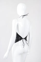 Recess Los Angeles Vintage Whiting & Davis Liquid Mesh V-Neck Halter Top