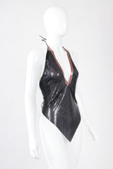 Recess Los Angeles Vintage Whiting & Davis Liquid Mesh V-Neck Halter Top