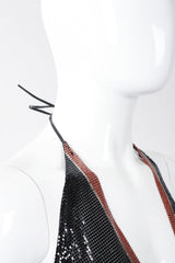 Recess Los Angeles Vintage Whiting & Davis Liquid Mesh V-Neck Halter Top