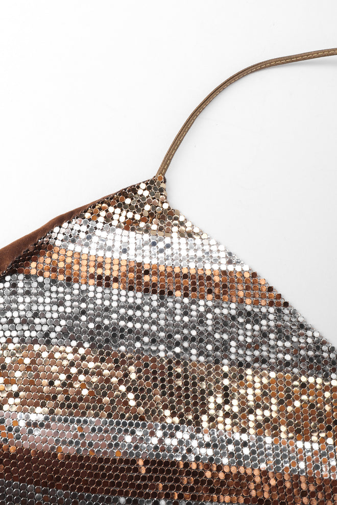 Recess Los Angeles Unsigned Vintage Mixed Metal Mesh Handkerchief Halter Top Whiting Davis