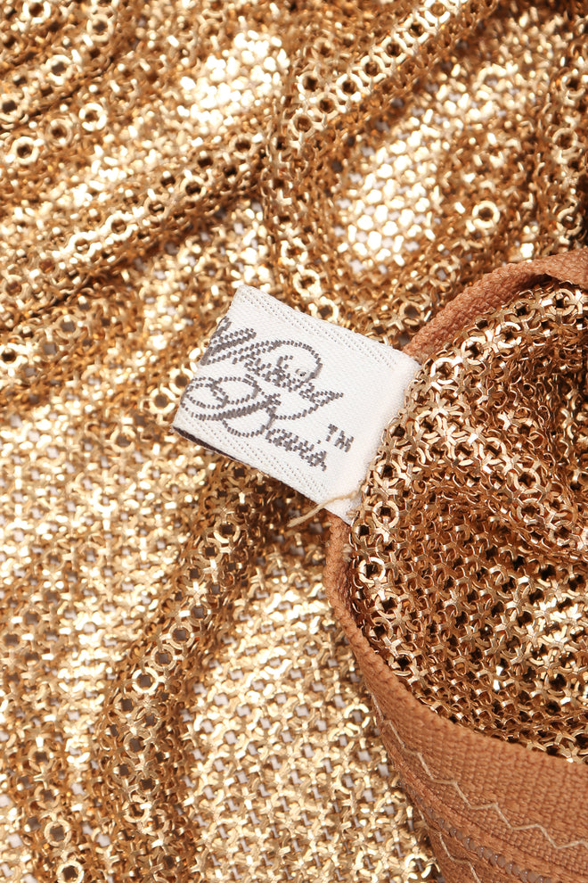 Recess Los Angeles Designer Consignment Vintage Whiting & Davis Draped Liquid Gold Metal Mesh Twist Top II