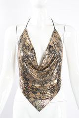 Vintage Whiting & Davis Floral Mesh Halter Top on Mannequin front crop at Recess Los Angeles