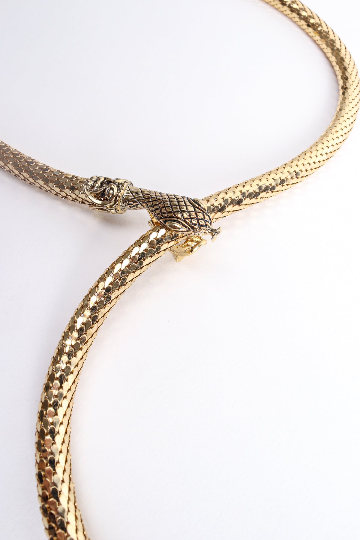 Vintage Whiting & Davis Signature Gold Metal Mesh Snake Belt Vintage Whiting & Davis Signature Gold Metal Mesh Snake Belt