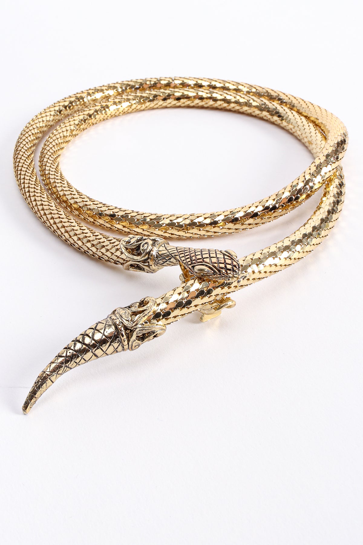 Vintage Whiting Davis Signature Gold Metal Mesh Snake Belt – Recess
