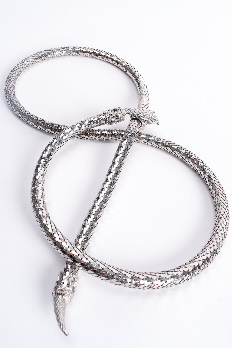 Vintage Whiting & Davis Silver Metal Mesh Snake Belt Necklace at Recess Los Angeles
