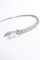 Vintage Whiting & Davis Silver Metal Mesh Snake Belt Necklace detail at Recess Los Angeles