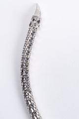 Vintage Whiting & Davis Silver Metal Mesh Snake Belt Necklace tail at Recess Los Angeles