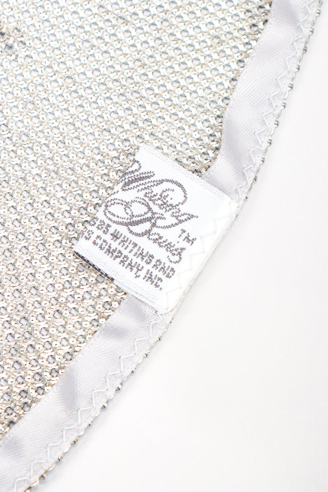Recess Designer Consignment Vintage Whiting & Davis Rare Floral Metal Mesh Halter Top NYE Disco Ball Los Angeles Resale