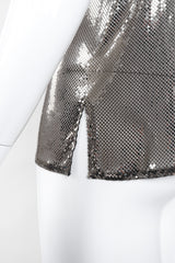 Recess Los Angeles Vintage Whiting & Davis Mixed Metal Liquid Mesh V-Neckl Tee Top