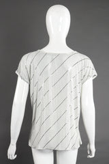 Vintage Whiting & Davis Rare White Metal Mesh Stripe Tee on Mannequin back at Recess LA