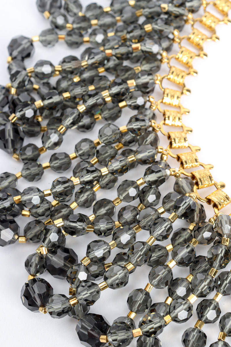 Vintage William DeLillo Rhinestone Bead Bib Collar Necklace on bead and gold details @ Recess LA