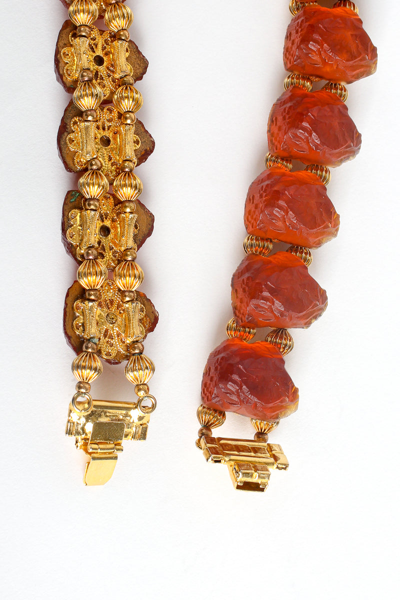 Vintage William deLillo Luminous Amber Collar Necklace clasp at Recess Los Angeles