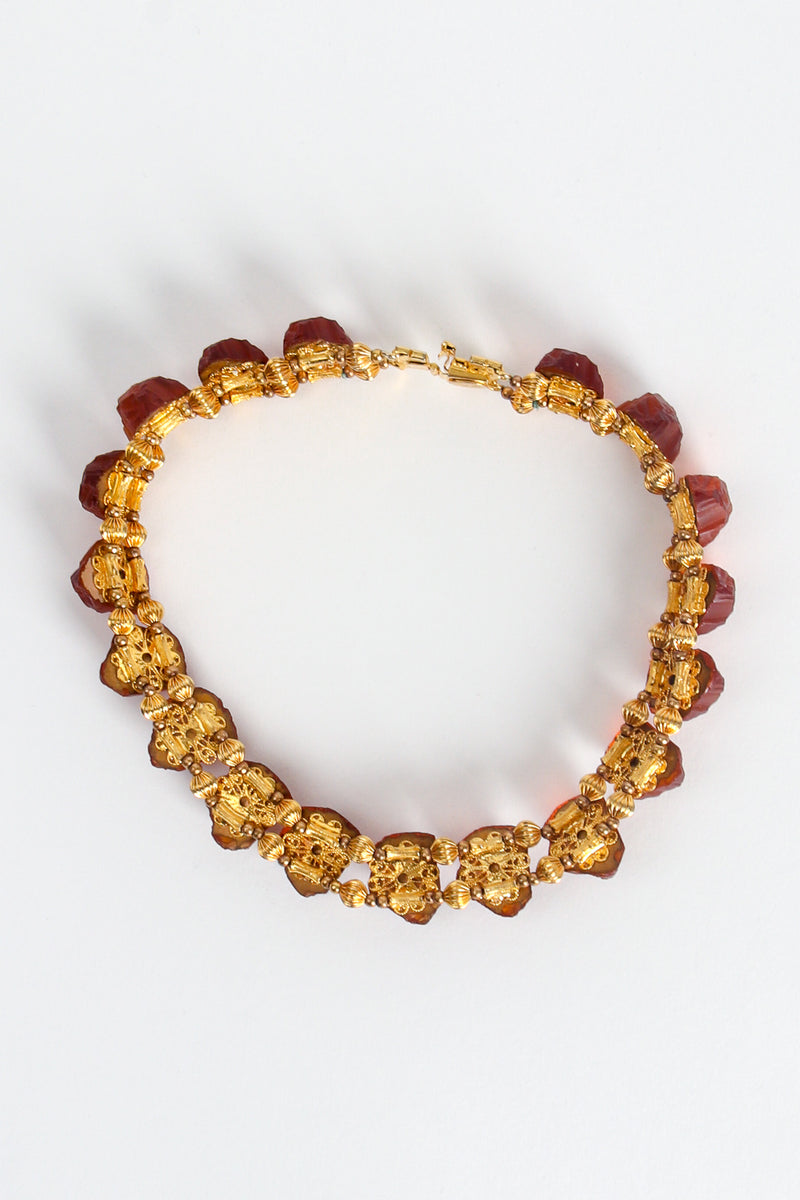 Vintage William deLillo Luminous Amber Collar Necklace backside at Recess Los Angeles
