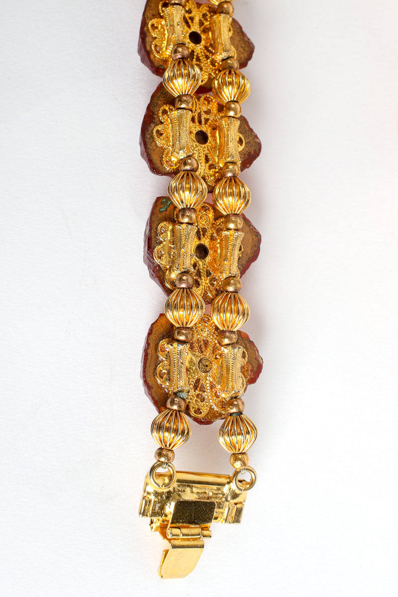 Vintage William deLillo Luminous Amber Collar Necklace  backside at Recess Los Angeles