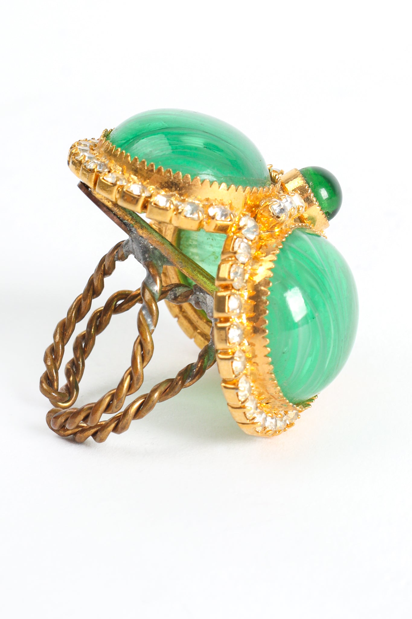 Vintage William deLillo Clover Cluster Cabochon Cocktail Ring side at Recess Los Angeles