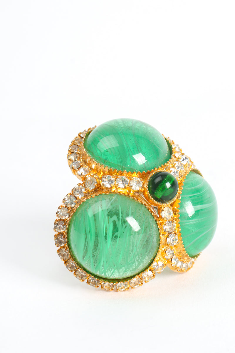 Vintage William deLillo Clover Cluster Cabochon Cocktail Ring angle at Recess Los Angeles