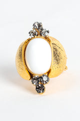 Vintage William deLillo White Coral Scarab Cabochon Cocktail Ring at Recess Los Angeles