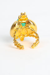 Vintage William deLillo Jade Scarab Cabochon Cocktail Ring back at Recess Los Angeles