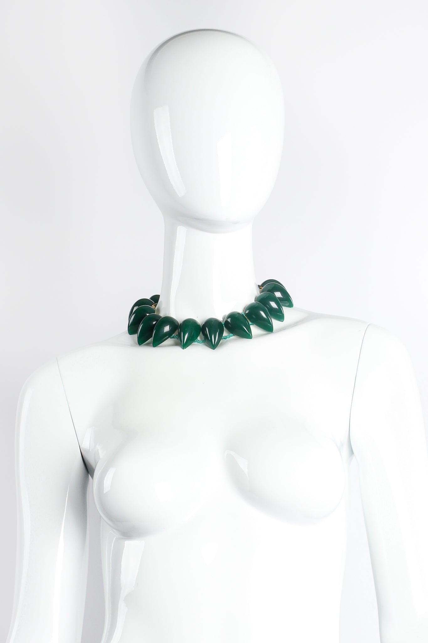 Vintage William deLillo Lucite Agate Claw Collar Necklace on mannequin at Recess Los Angeles
