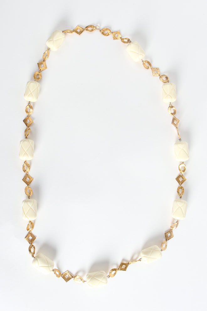 Vintage Unsigned William deLillo Quilted Barrel Bead Necklace at Recess Los Angeles